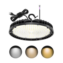 KUKUPPO LED High Bay Light 240W 190W 140W Adjustable, 3000K 4000K 5000K Adjustable UFO High Bay Shop Light 5' Cable with Plug, 0-10V Dimmable 100-277V LED Factory Warehouse Lights, UL&DLC Listed