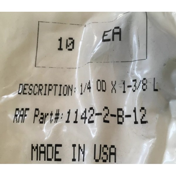 Unbranded [10 Pack] 1/4” OD 1 3/8” Long Zinc Plated