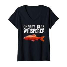 Womens Cherry Barb Whisperer Funny Fish Lover V-Neck T-Shirt