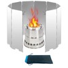 Camp Stove Windscreen, Folding Stove Windshield 10 Plate Aluminum with