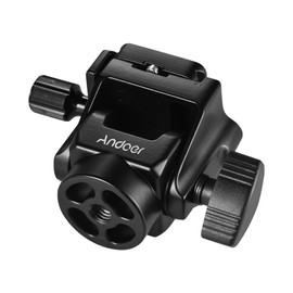 Andoer Monopod Head, M-12 Monopod Tilt Head Panoramic Head Telephoto Bird Watching with 2pcs Quick Release Plate