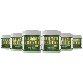 Daily Health, Ultimate Greens with MSM Powder, Vegan Friendly Natural Ingredients Gluten Soy Free NO GMO Superfood Vegetable Nutritional Drink Alkalizing Energy 8oz 6 Pack (6 Month Supply)