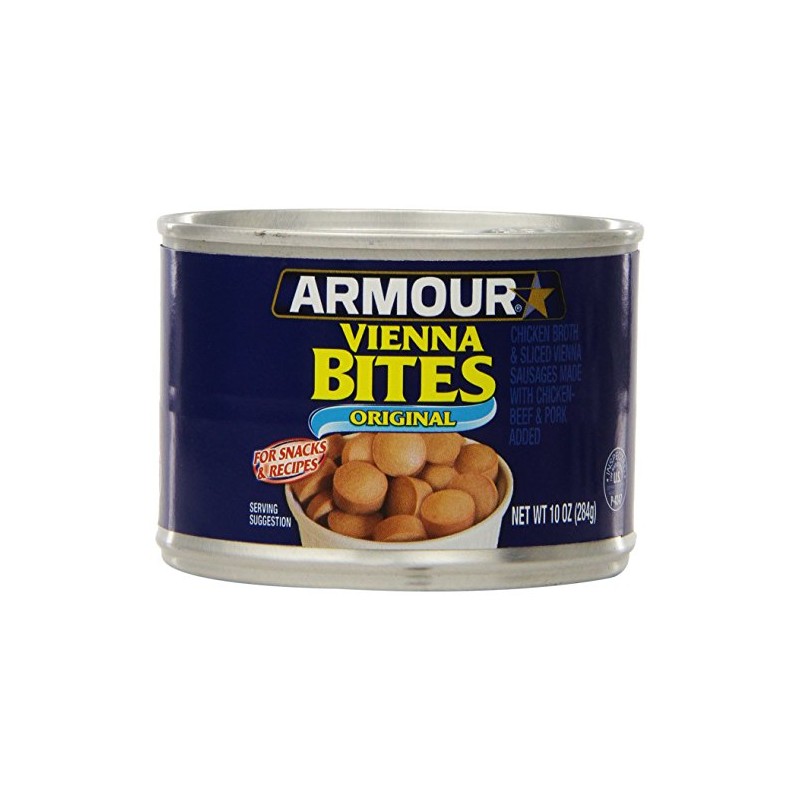 Armour Star Vienna Sausage Bites, Original Flavor, Canned Sausage, 10