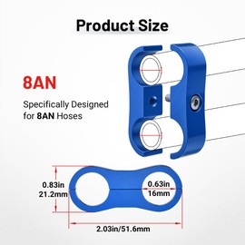 EVIL ENERGY Hose Separator Clamp, Fuel Line Mounting Clamp Aluminum 4PCS (Blue, 8AN)