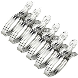 HOTQ Extra Large Clothespins Futon Dryer, Rod Shears, Futon Shears, Stainless Steel, Large Stainless Steel, Set of 6