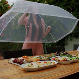 Simply Genius Extra Large Food Tents (6 Pack) 47x26 Pop-Up Food Tents/Food Covers for Outdoors, Reusable and Collapsible, Food Nets