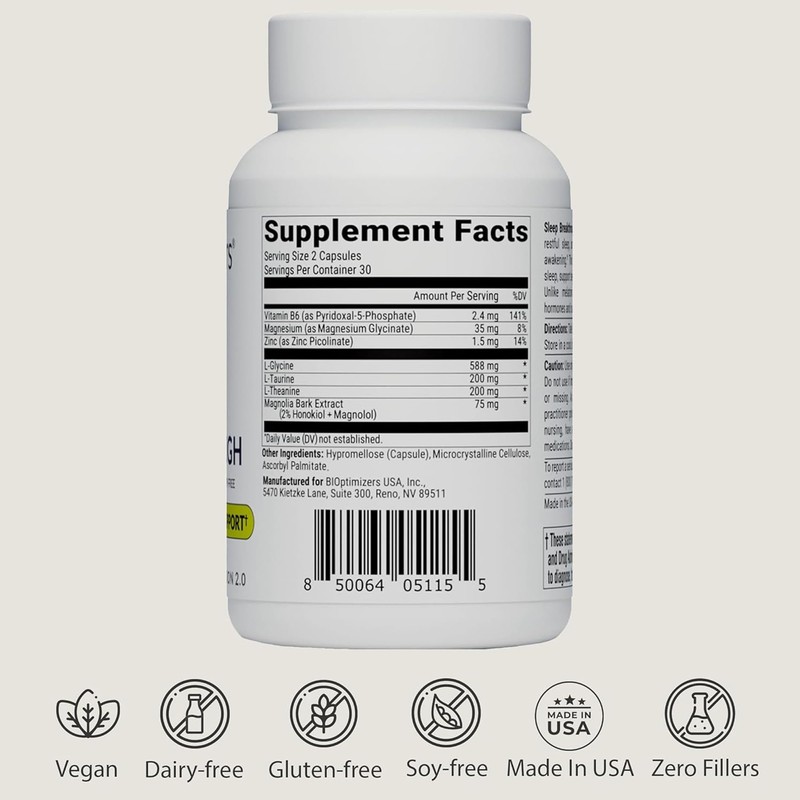 BIOptimizers Sleep Breakthrough Capsules - Natural Support Supplement | Calming