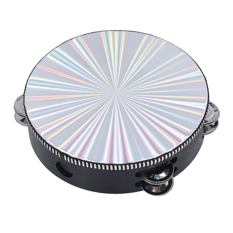 Radiant Tambourine Reflective Clear Crisp Sound Double Row Bell Drum
