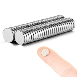 MEALOS Magnets - 50 Refrigerator Magnets Thin Round Magnets for Crafts - 10mmx2mm Magnets for Miniatures Small Models for Paper Crafts for Refrigerator - Come with a Storage Case