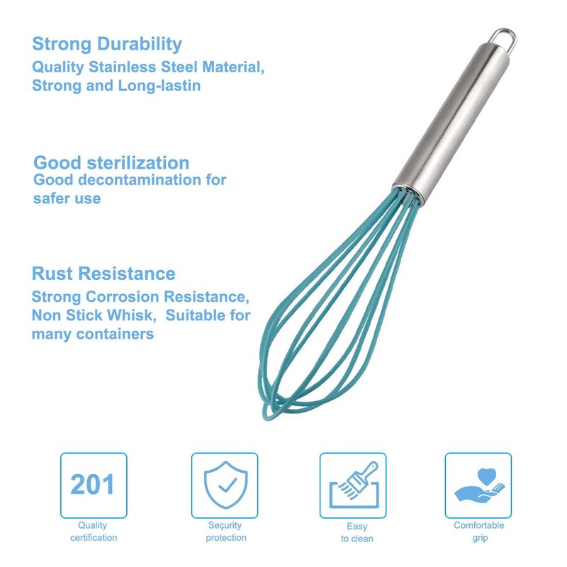 sourcing map Egg Whisk Stainless Steel Whisk Mixer Kitchen Utensil