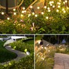 Solar Garden Lights Outdoor Decorations: 4 Pack Upgraded 8 LED