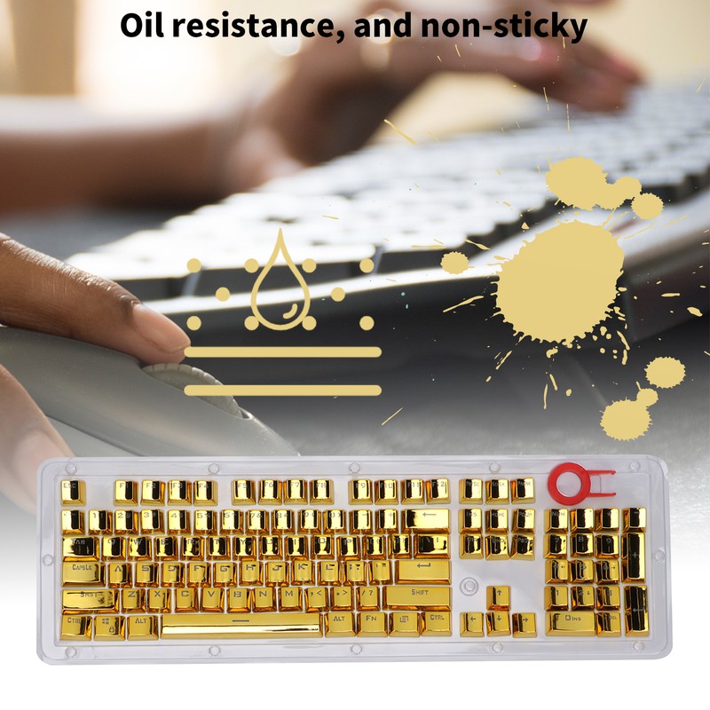 104Pcs Keycaps Metallic Durable Stable TwoTone Translucent Backlit Mechanical Keyboard