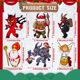 Krampus Christmas Ornaments Wooden Christmas Tree Decorations Krampus Wooden Ornaments for Xmas Tree Ornaments for Crafts Party Supplies Farmhouse Krampus Hanging Decor, 6 Styles(12,Vivid Style)