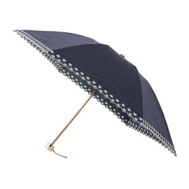 Moonbat [Ducks] Parasol Folding Umbrella, Women's, Made in Japan, For Rain or Shine, First-class Light Blocking, Heat Blocking, UV Boler Embroidery, 22-125-12212-02 Blue