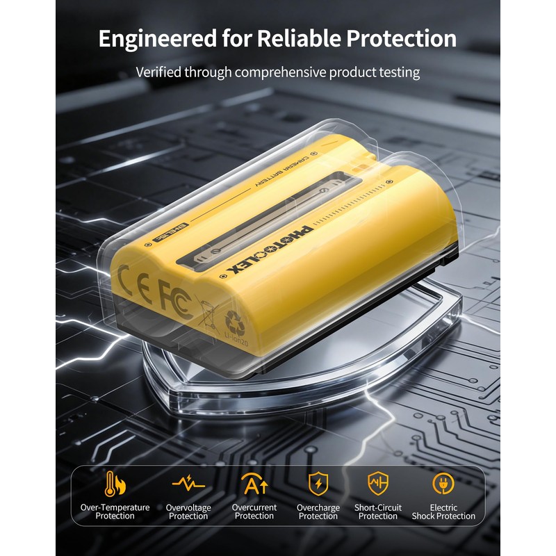 PHOTOOLEX 1-Pack 2520mAh EN-EL15C Camera Battery