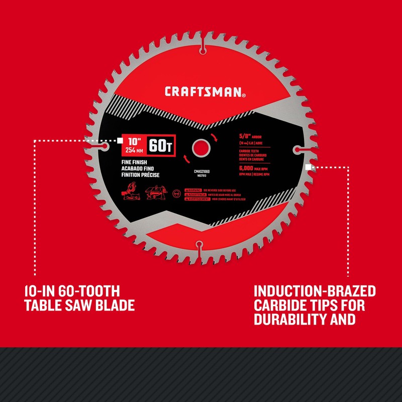 CRAFTSMAN 10 in Table Saw Blade 60 Tooth with 5/8