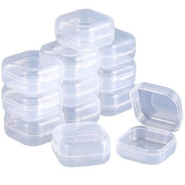 Lanjue 12PCS Small Bead Boxes, Mini Plastic Boxes with Flip Lid Clear Storage Boxes for Collecting Small Items Jewelry Crafts Game Pieces