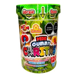 Mini Gummy Caritas Con Relleno Frutal 120 Piezas Candi Deli