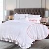 Masaca White Ruffled Shabby Comforter Set King,Boho Chic Farmhouse Bedding