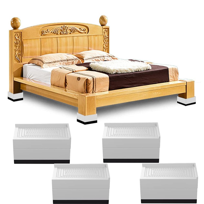 4 x Furniture Risers Bed Risers Square Lift Bed Foot