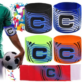 WTpin Pack of 5 Adjustable Captain's Armband Football Men's Elastic Captain's Armband Adjustable Captain's Armband for Sports Activities for Children (5 Colours)