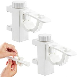 VOOSFSIE 2PCS No Drill Curtain Rod Brackets, Curtain Pole Brackets, Adjustable Curtáin Pole Holders for Doors, Windows, Bathroom & Kitchen