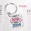 FALOGI 11th Wedding Anniversary Keyring for Wife, Happy 11th Anniversary