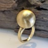 Minimalist Ball Statement Ring for Women Silver Gold Plated Shiny