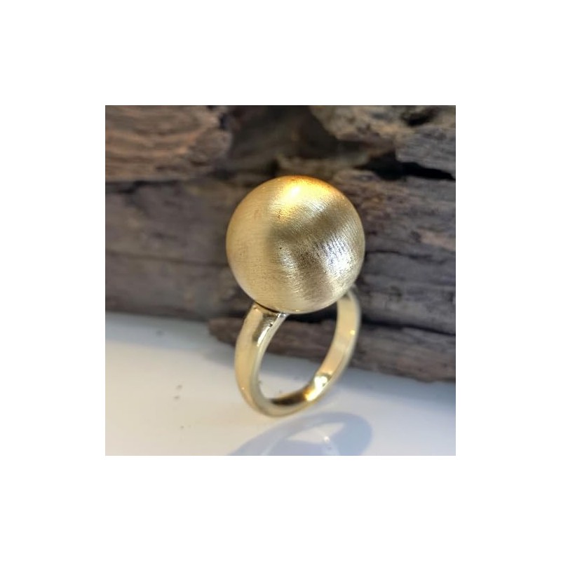 Minimalist Ball Statement Ring for Women Silver Gold Plated Shiny