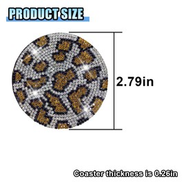 2PCS Bling Crown Car Cup Holder Coasters, 2.79 Inch Silicone Non-Slip Insert Coaster, Crystal Rhinestone Car Coasters, Shockproof Drink Mat Auto Interior Accessories for Vehicles, Trucks, RVs (Brown)