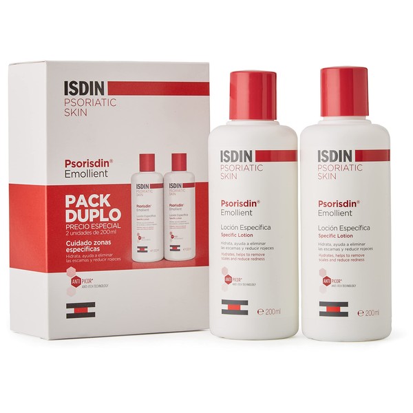 ISDIN - Loción diaria, hidrata, elimina escamas y reduce las rojeces de la piel de personas con psoriasis - 2 x 200 g
