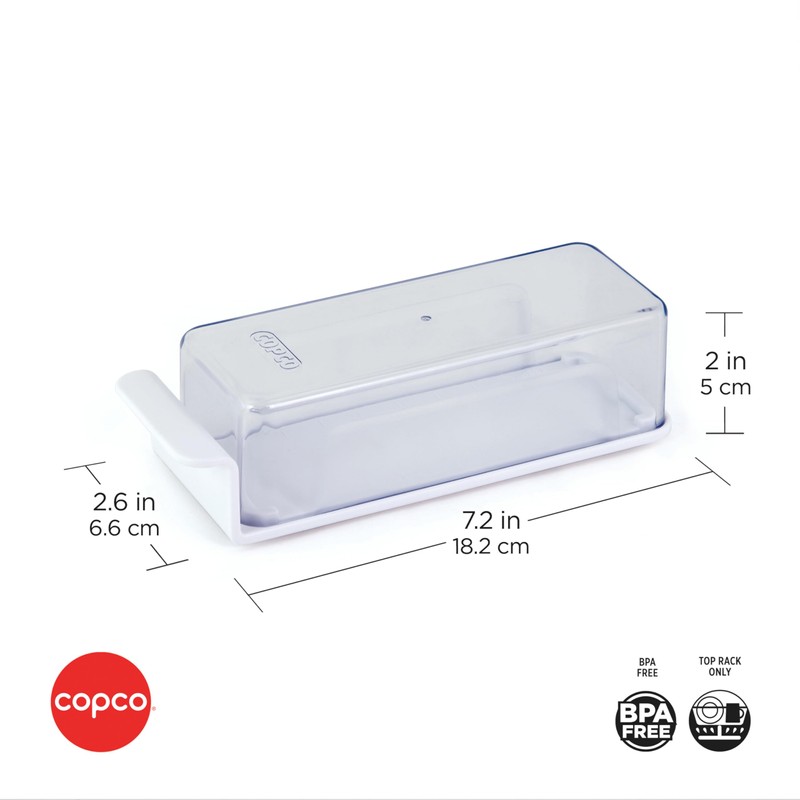 Copco Butter Dish with Clear Lid and Measurment Guide, 7.2