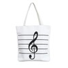 Music Notes Handbag Canvas Tote Bag Reusable Grocery Bag Shoulder