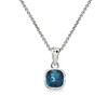 B. BRILLIANT Sterling Silver London Blue Topaz 7mm Cushion-Cut Bezel-Set