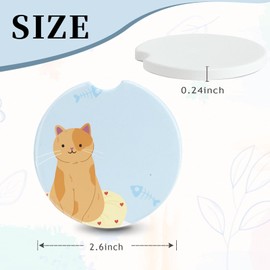 12Pcs Ceramic Sublimation Blanks Car Coasters Car Cup Holder Coasters with Circular Opening Printing Coaster Blanks for DIY Craft Heat Transfer