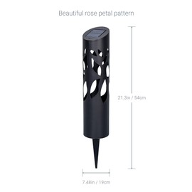 Koda Solar Rose Petal Bollard Light 4-Pack Decorative Outdoor Solar Lights for Pathways Gardens Patio Walkways, Weather-Resistant LED Garden Lights with Efficient Solar Charging - Included LED Bulb