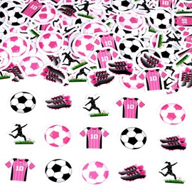 Kreatwow Football Party Decorations for Girls 200 Pieces Football Confetti Football Theme Birthday Party Favors Pink Soccer Party Supplies Football Table Scatter Paper Sports Birthday Party