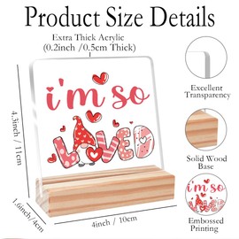 Funny Valentines Day Gifts for Her Him,Valentines Gifts Love Gift for Husband Wife Women Man Friends Coworkers,I'm So Loved Acrylic Plaque Decorative Sign