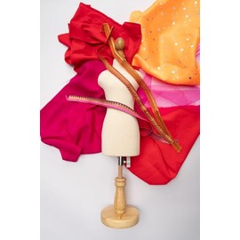 Luxury DIY Mashquin Craft Kit | Sustainable Wooden Mannequin with Pre-Loved Fabrics | Unique Home Decor & Gift | Eco-Friendly Crafting for Adults & Beginners (Cream)