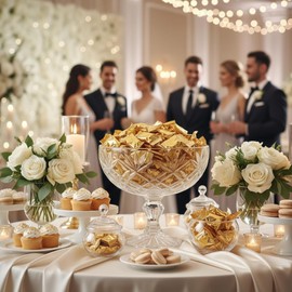 220ct Gold Wrapped Buttermints – Individually Wrapped Butter Mints Bulk for Weddings, Baby Showers, Retirement, Candy Buffets, and Thank You Gifts – Soft Buttermints (216)