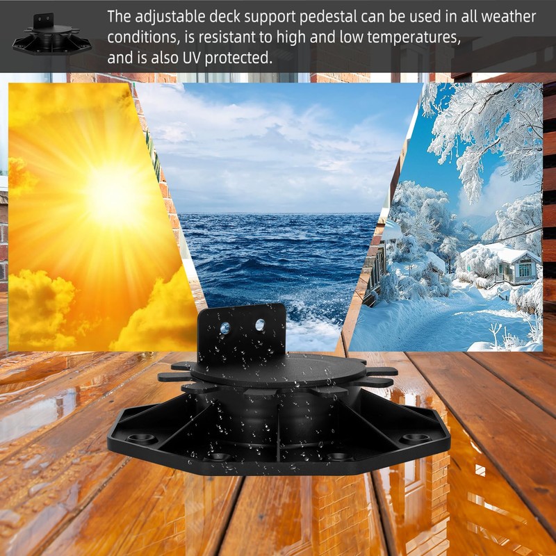 48 Pack Adjustable Deck Support Pedestal, Adjustable Height from 1-3/16“