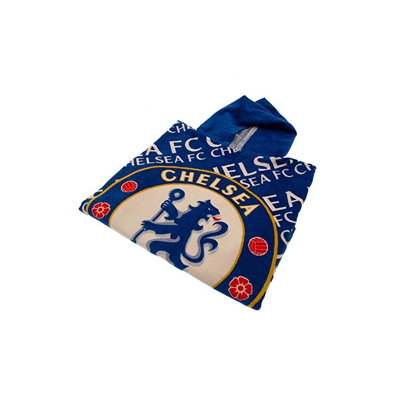 Chelsea FC Logo 100% Cotton Poncho Blue