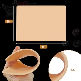 5 piezas de piel sintética de 3 mm para practicar tatuajes: piel sintética de silicona gruesa de 6 x 8 pulgadas para principiantes y artistas experime