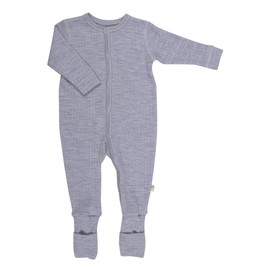 Joha Merino Wool Children's Sleepsuit Pyjams with fold-Over Foot Covers
