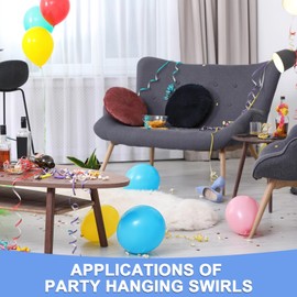 GLOKUUCA Party Hanging Swirls - 30 Pack Double Strip Streamers Fits for Birthday Party Decoration - PVC Hanging Swirling - (27.6-inch x 5.51-inch, Pink)