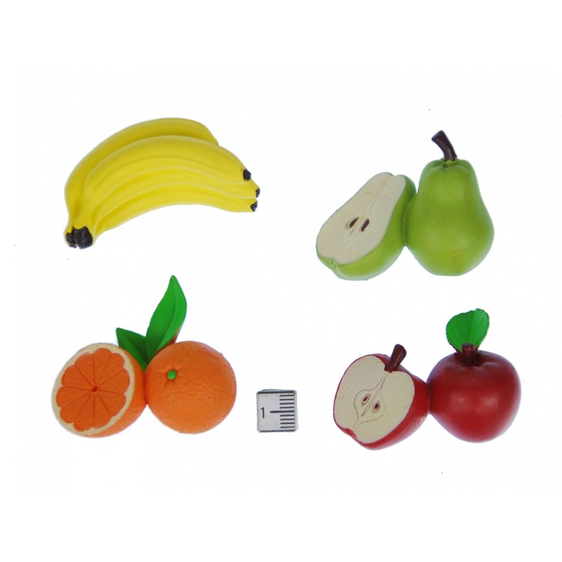 Miniblings 7 x Vegetable Fruit Set Rubber Food Figure Garden