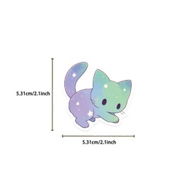 50Pcs Animal Stickers for Kid Cute Animal Water Bottle Stickers Waterproof Vinyl Animals Sticker Self Adhesive Pet Reward Sticker for Baby Teacher Classroom Back to School Party Decor (Starlight Cat)