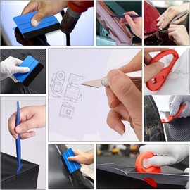 10 Pcs Car Vinyl Wrap Tool kit, Window Tint Tool Wallpaper Smoothing Kits,Vinyl Squeegee,Mini Corner Squeegee for Installing Auto Wraps and Car Stickers