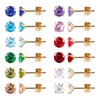 12 Pairs 18K Gold Plated Surgical Stainless Steel Stud Earring,