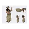 4 x 'Dancing Hula Girl' Temporary Tattoos - Water Resistant,